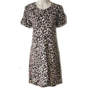 NWOT Sanctuary Split Twist-Sleeve T-shirt Dress S Leopard Camo